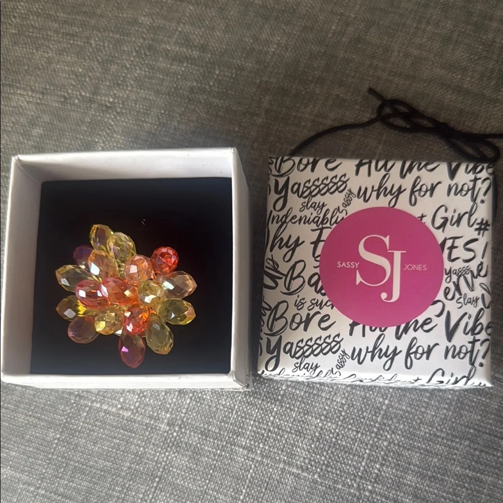 Sassy Jones Malia MultiColor Glass Sparkler Ring - Picture 1 of 2